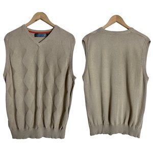 Oscar De La Renta Argyle Sweater Vest Size Medium